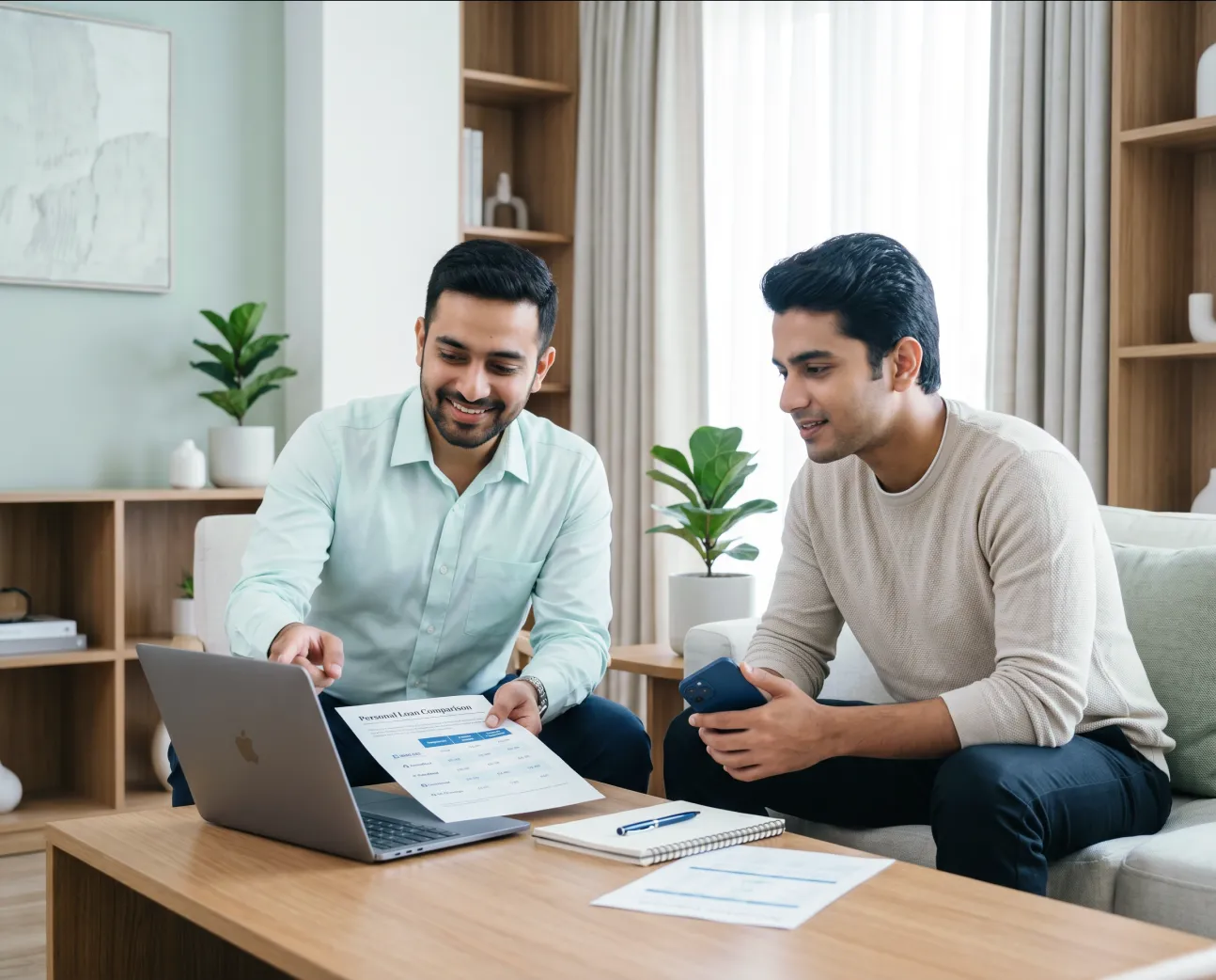 An Orenda advisor reviewing loan options with a customer