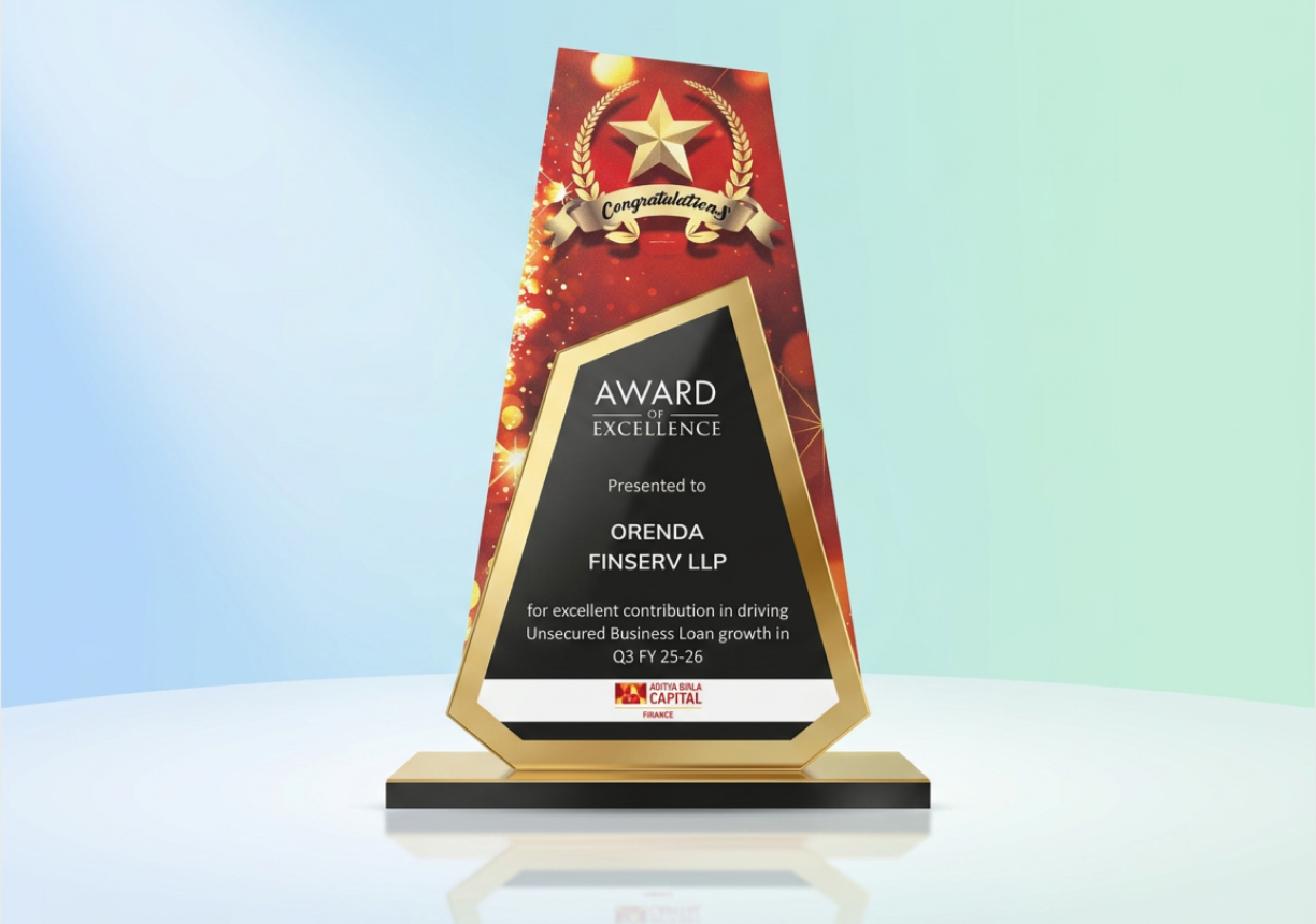 Award of Excellence from Aditya Birla Capital for driving unsecured business loan growth in Q3 FY 25-26.